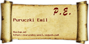 Puruczki Emil névjegykártya