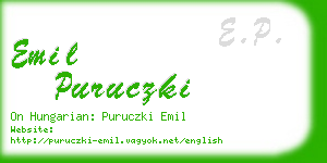 emil puruczki business card